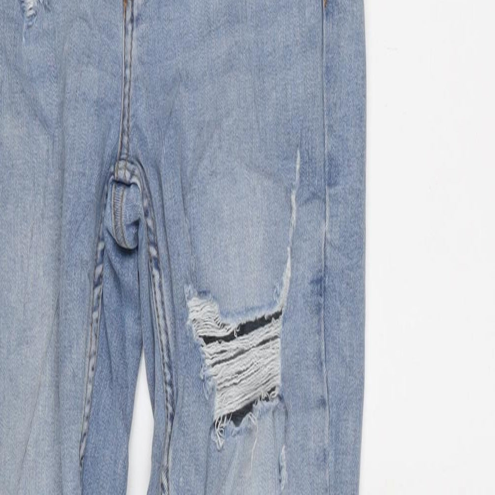 Denim & Co. Womens Blue Cotton Blend Tapered Jeans Size 8 L29 in Regular Zip