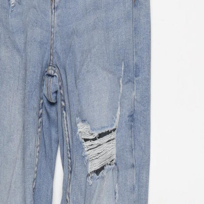 Denim & Co. Womens Blue Cotton Blend Tapered Jeans Size 8 L29 in Regular Zip