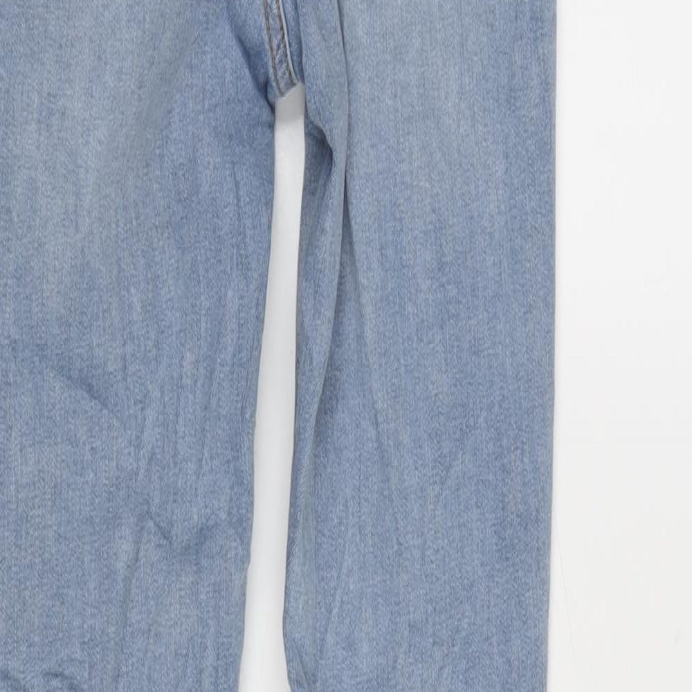 Denim & Co. Womens Blue Cotton Blend Tapered Jeans Size 8 L29 in Regular Zip