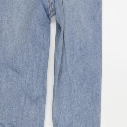 Denim & Co. Womens Blue Cotton Blend Tapered Jeans Size 8 L29 in Regular Zip