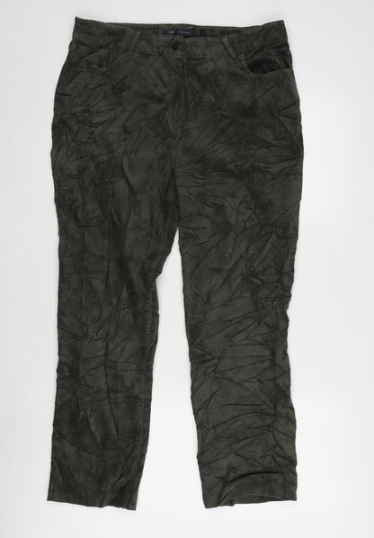 Womens UK Size 14 Marks and Spencer Regular Fit  Green Trousers