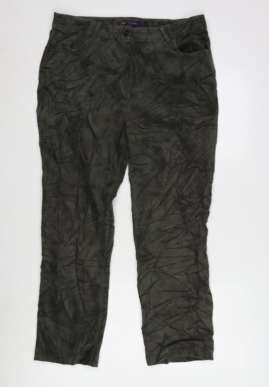 Womens UK Size 14 Marks and Spencer Regular Fit  Green Trousers