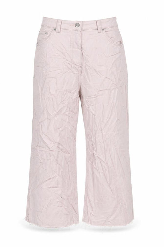 Womens UK Size 8 NEXT Regular Fit Wide-Leg Pink Jeans