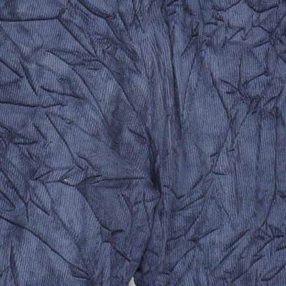 Glomode Womens Blue Cotton Trousers Size 34 in L24 in Regular Zip