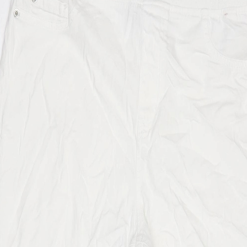 BHS Womens White Cotton Blend Jegging Jeans Size 14 L28 in Regular