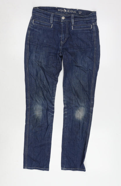MIH Jeans Womens Blue Cotton Blend Straight Jeans Size 28 in L26 in Regular Zip