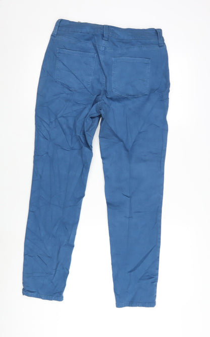YNDJ Womens Blue Cotton Blend Straight Jeans Size 8 L28 in Regular Zip