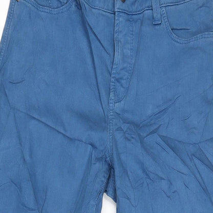 YNDJ Womens Blue Cotton Blend Straight Jeans Size 8 L28 in Regular Zip