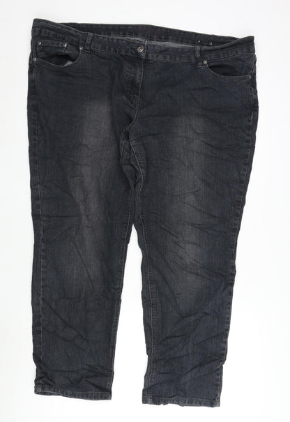 Kayota Lil;y Womens Blue Cotton Blend Straight Jeans Size 46 in L28 in Regular Zip