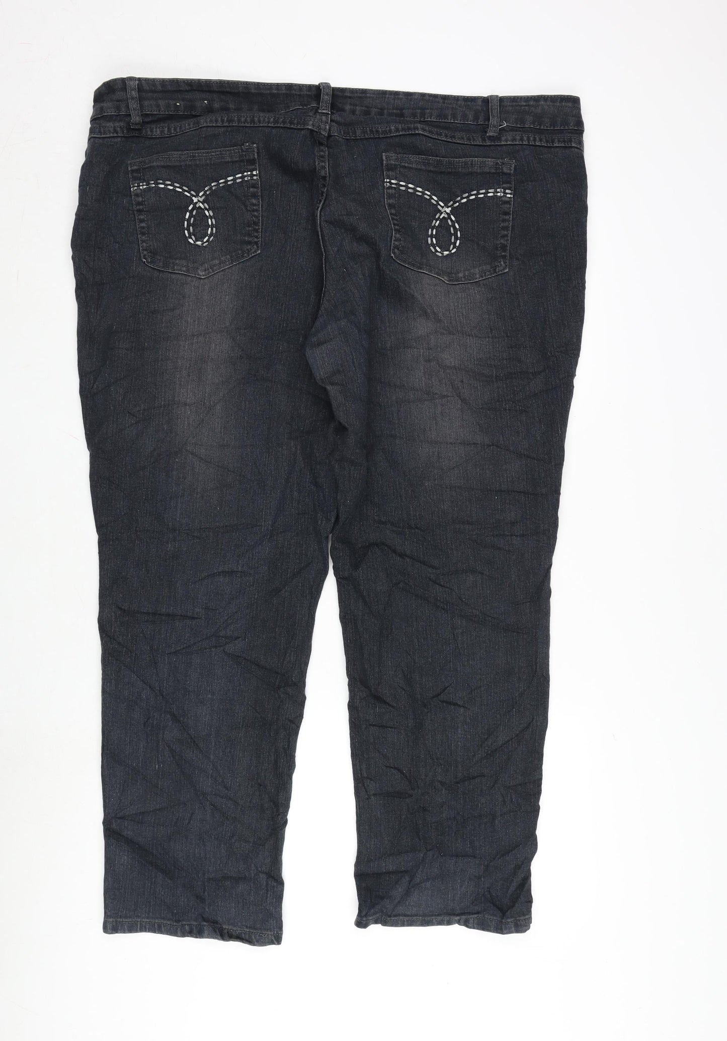Kayota Lil;y Womens Blue Cotton Blend Straight Jeans Size 46 in L28 in Regular Zip
