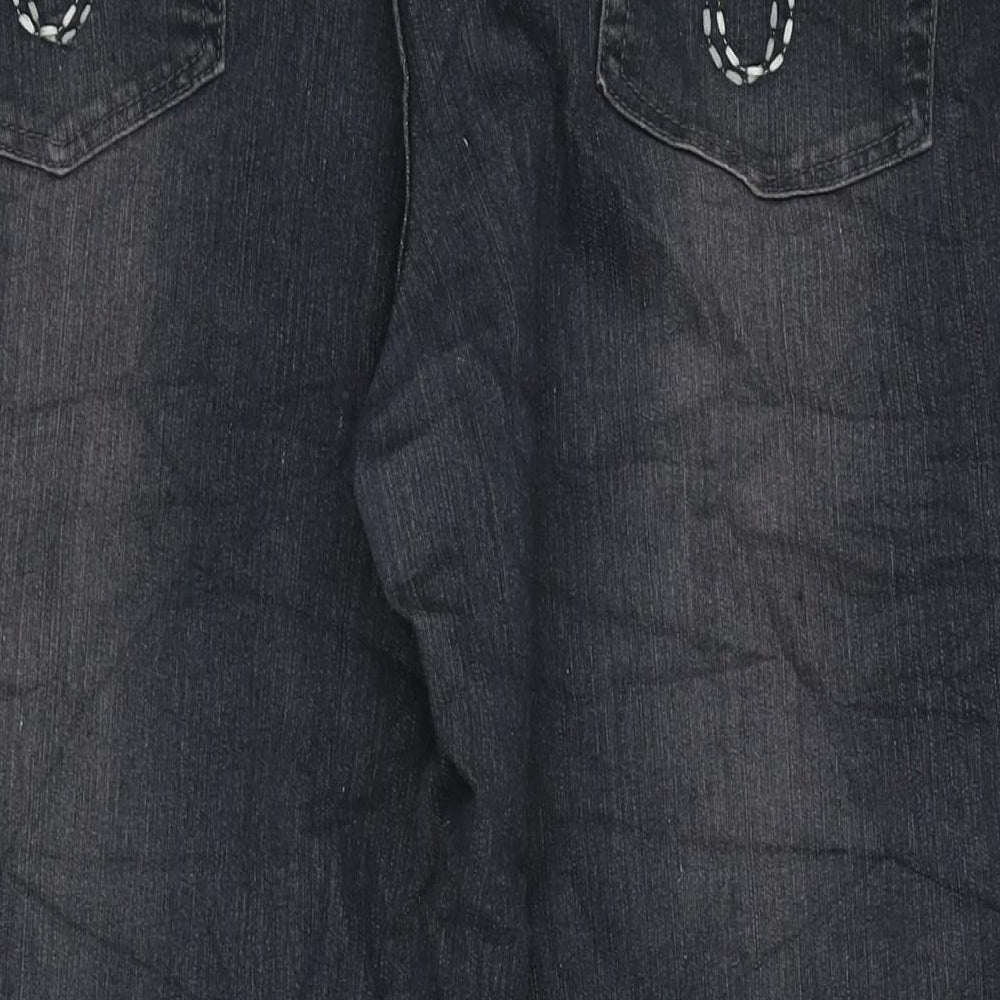 Kayota Lil;y Womens Blue Cotton Blend Straight Jeans Size 46 in L28 in Regular Zip