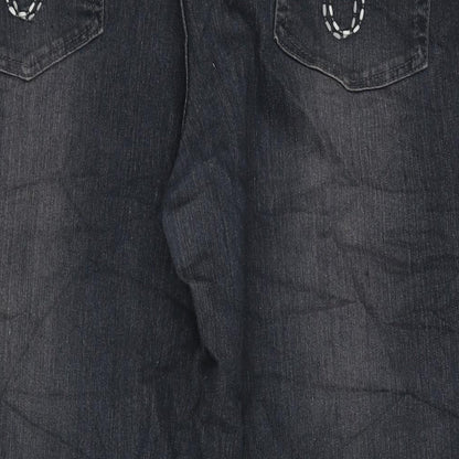 Kayota Lil;y Womens Blue Cotton Blend Straight Jeans Size 46 in L28 in Regular Zip