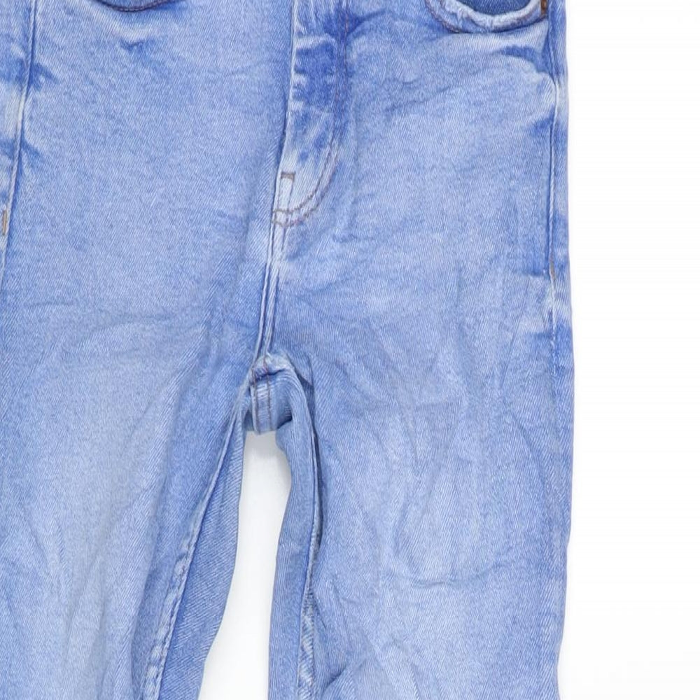 Denim & Co. Womens Blue Cotton Blend Tapered Jeans Size 8 L27 in Regular Zip