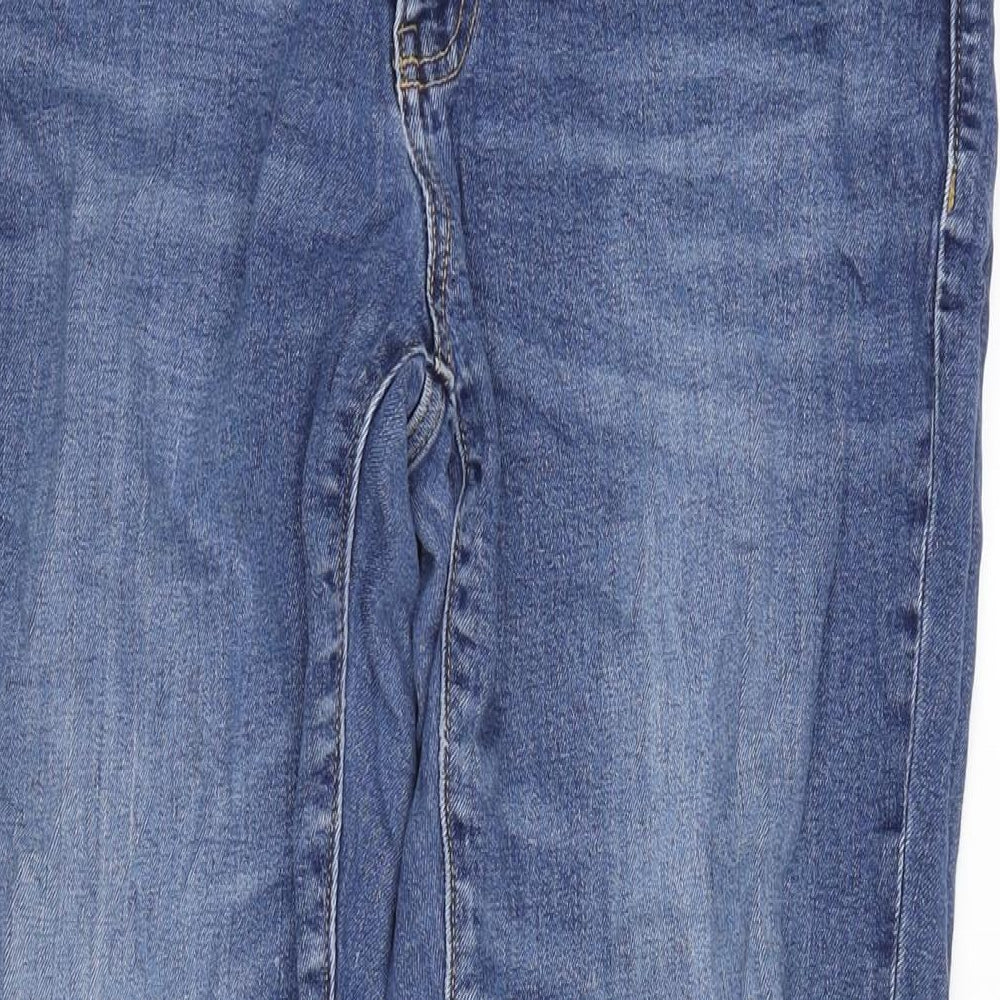 Gap Womens Blue Cotton Blend Straight Jeans Size 10 L25.5 in Regular Zip