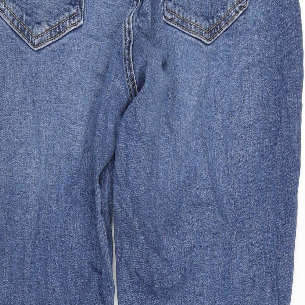 Gap Womens Blue Cotton Blend Straight Jeans Size 10 L25.5 in Regular Zip