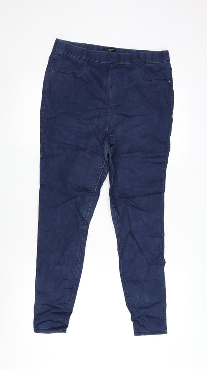 F&F Womens Blue Cotton Blend Jegging Jeans Size 12 L26.5 in Regular