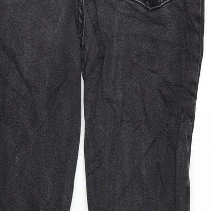 H&M Mens Grey Cotton Blend Straight Jeans Size 31 in L30 in Regular Zip