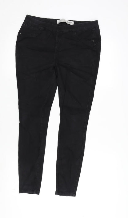Denim & Co. Womens Black Cotton Blend Jegging Jeans Size 10 L26 in Regular