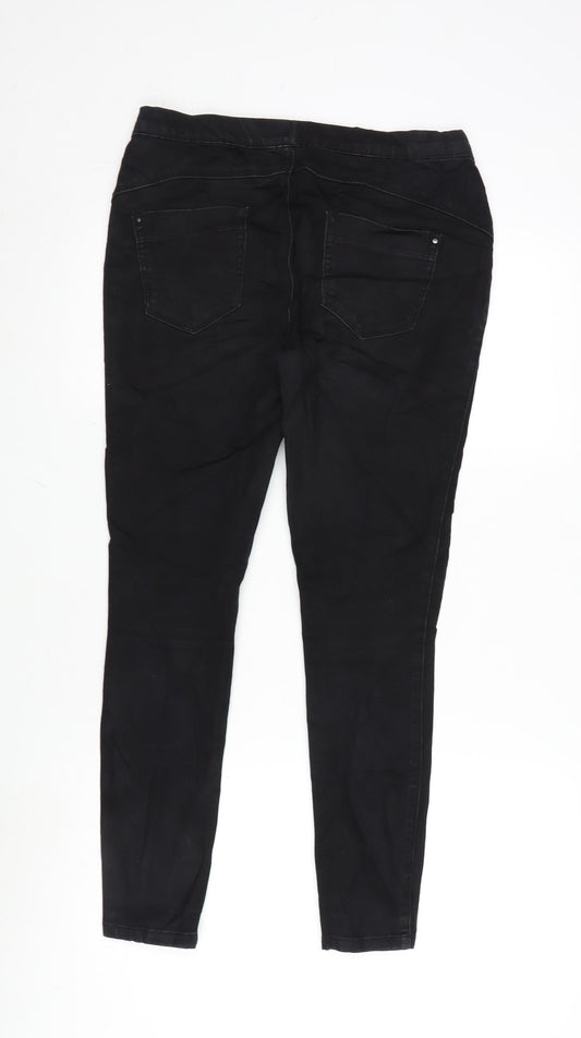 Denim & Co. Womens Black Cotton Blend Jegging Jeans Size 10 L26 in Regular