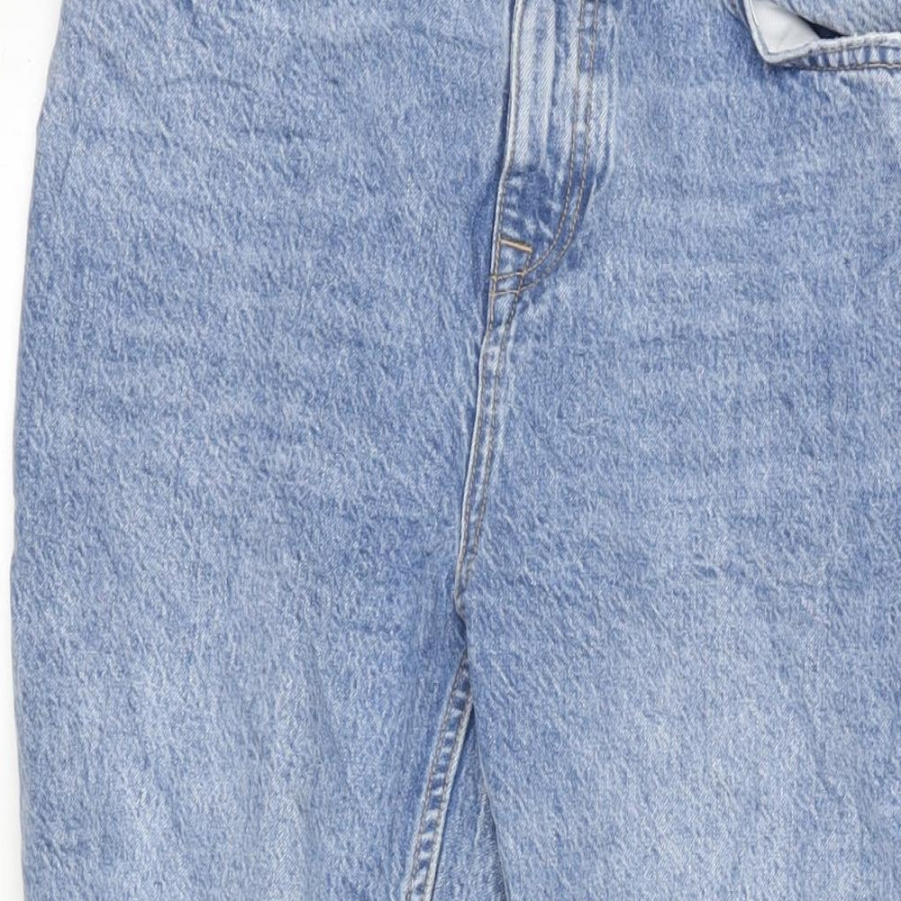 NEXT Womens Blue Cotton Blend Straight Jeans Size 12 L26 in Regular Zip