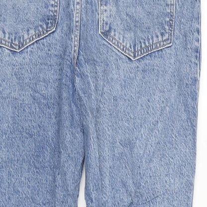 NEXT Womens Blue Cotton Blend Straight Jeans Size 12 L26 in Regular Zip