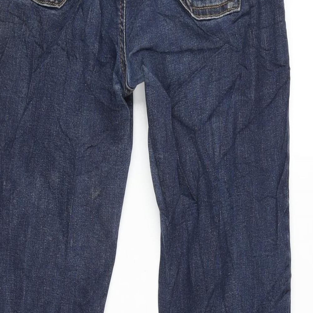 Oasis Womens Blue Cotton Blend Tapered Jeans Size 12 L28.5 in Slim Zip