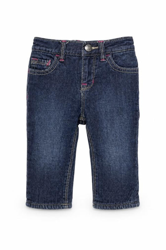 Gap Boys Blue Cotton Capri Jeans Size 3-6 Months Snap - Inside leg 8in - Waist 8 inches.