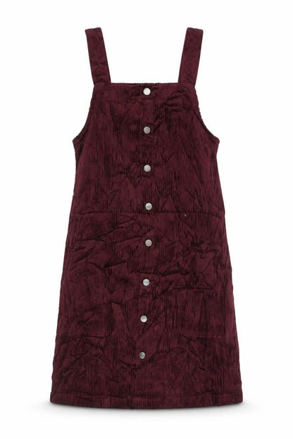 New Look Womens Purple Cotton Pinafore/Dungaree Dress Size 8 Square Neck Button