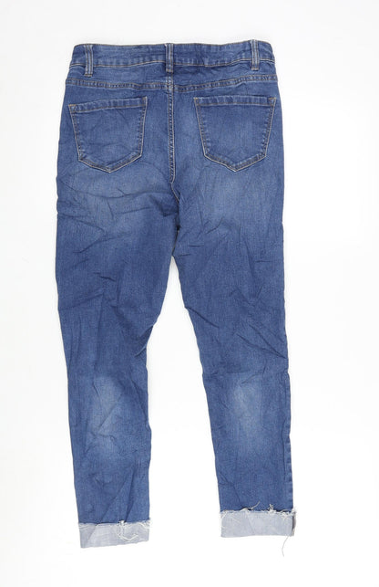 George Womens Blue Cotton Blend Skinny Jeans Size 10 L24 in Regular Zip