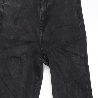 Pull&Bear Womens Grey Cotton Blend Flared Jeans Size 4 L28.5 in Regular Zip