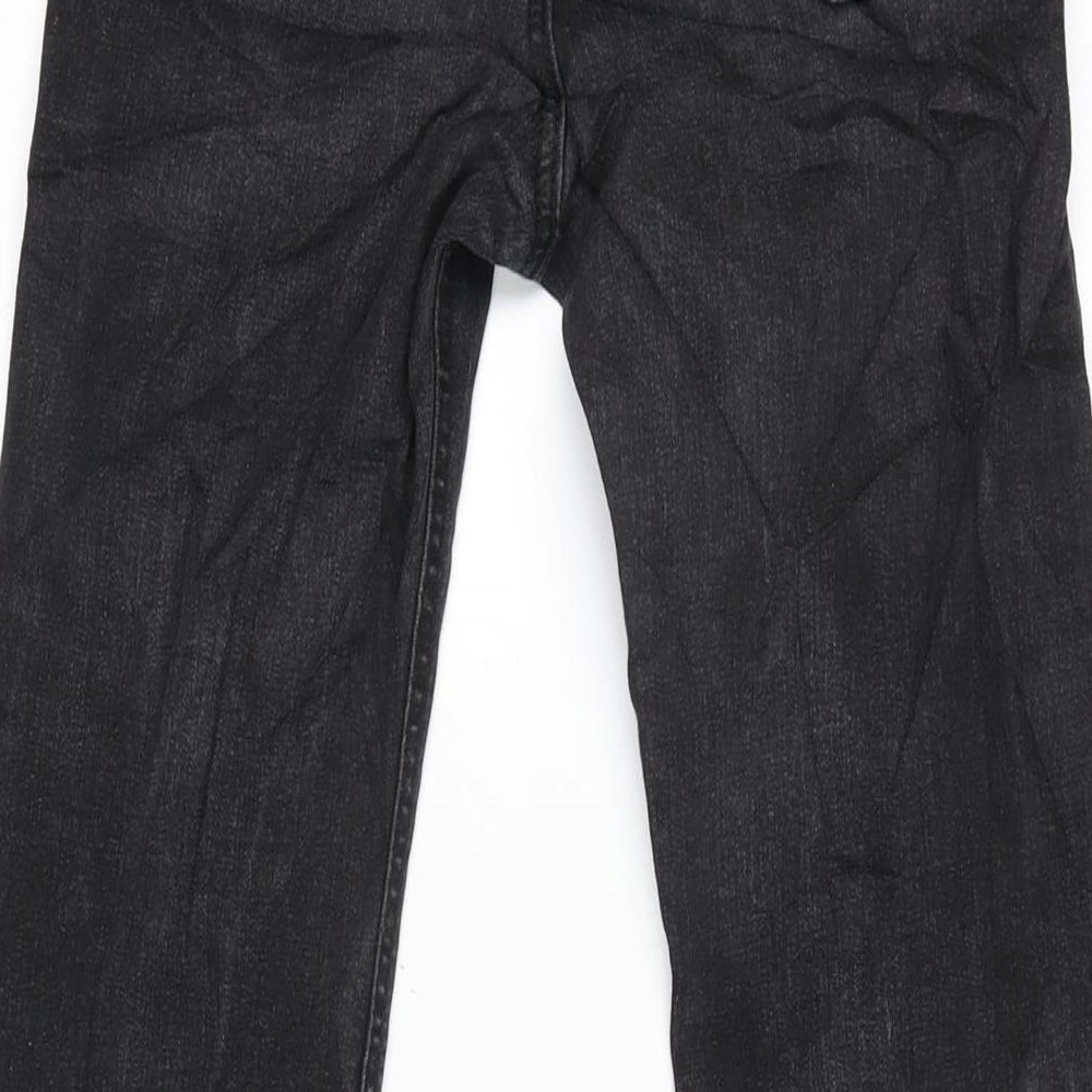 Pull&Bear Womens Grey Cotton Blend Flared Jeans Size 4 L28.5 in Regular Zip