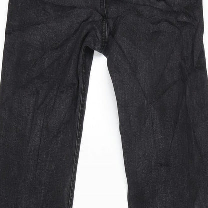 Pull&Bear Womens Grey Cotton Blend Flared Jeans Size 4 L28.5 in Regular Zip