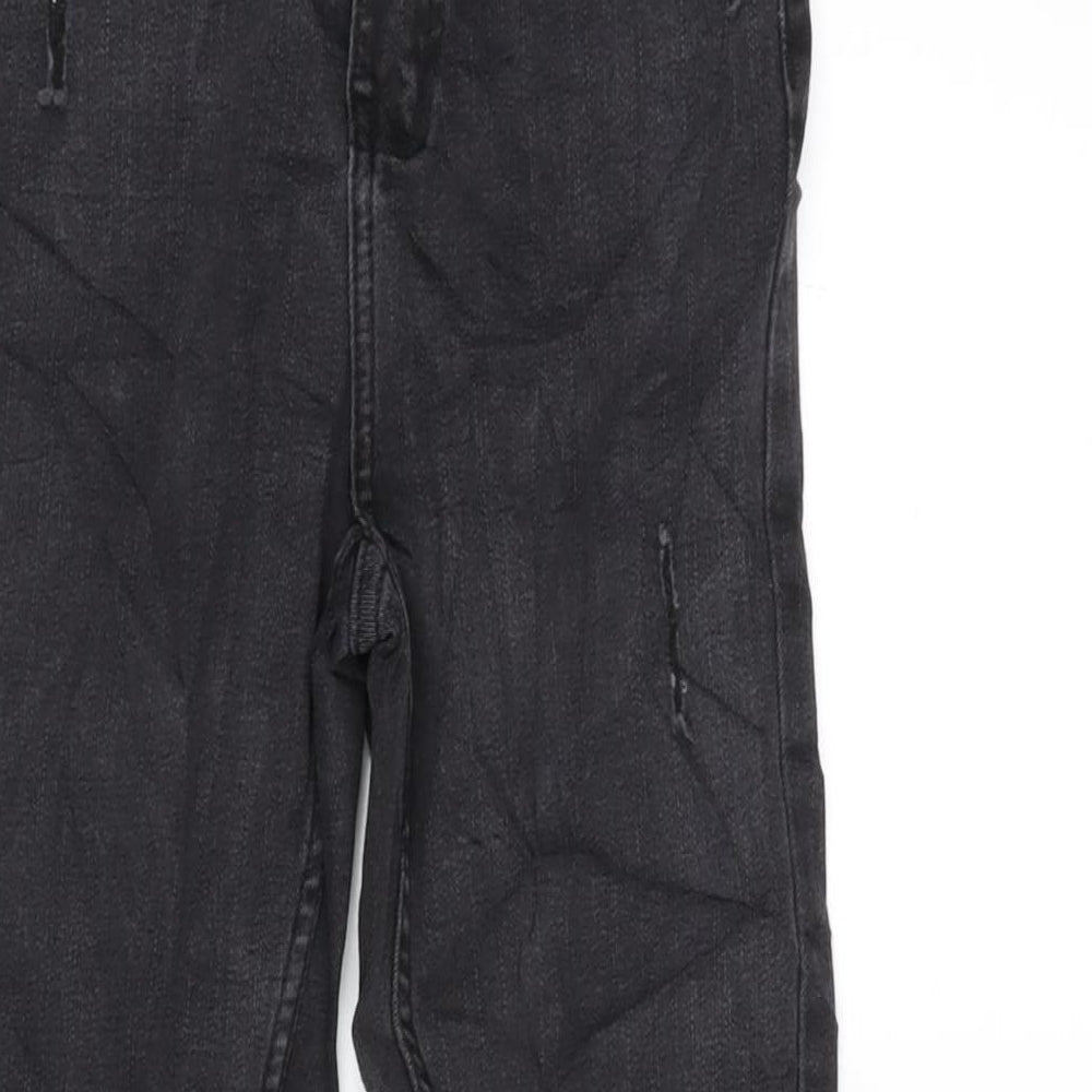 Denim & Co. Womens Grey Cotton Blend Tapered Jeans Size 8 L26 in Regular Zip