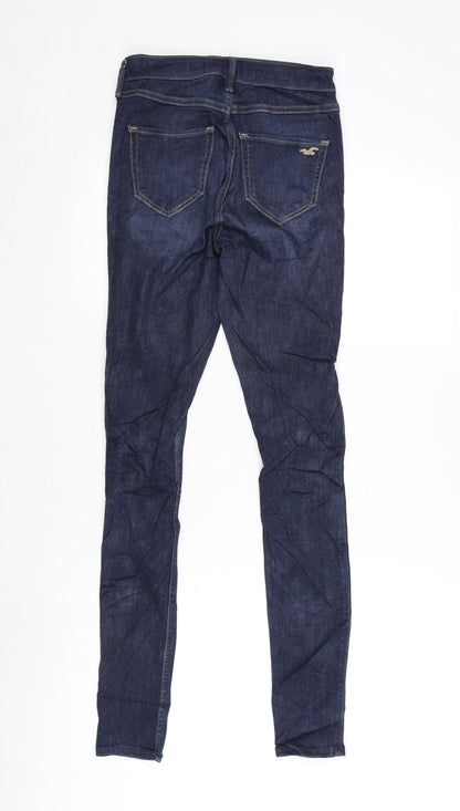 Hollister Womens Blue Cotton Blend Tapered Jeans Size 25 in L30 in Regular Zip