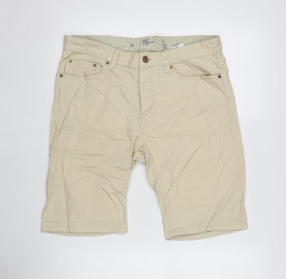 H&M Mens Beige Cotton Bermuda Shorts Size 32 in L10 in Regular Button