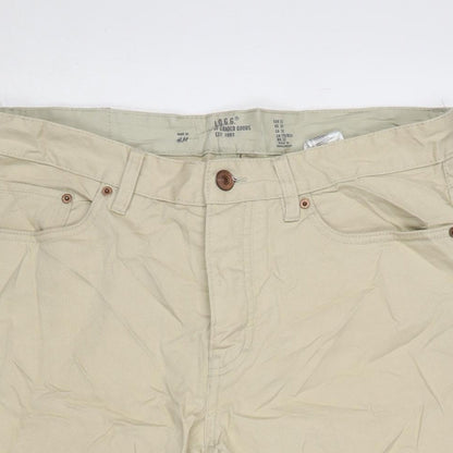 H&M Mens Beige Cotton Bermuda Shorts Size 32 in L10 in Regular Button