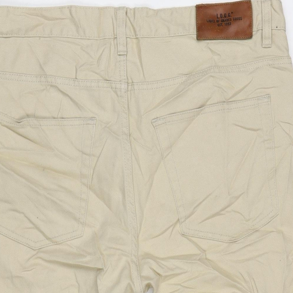 H&M Mens Beige Cotton Bermuda Shorts Size 32 in L10 in Regular Button