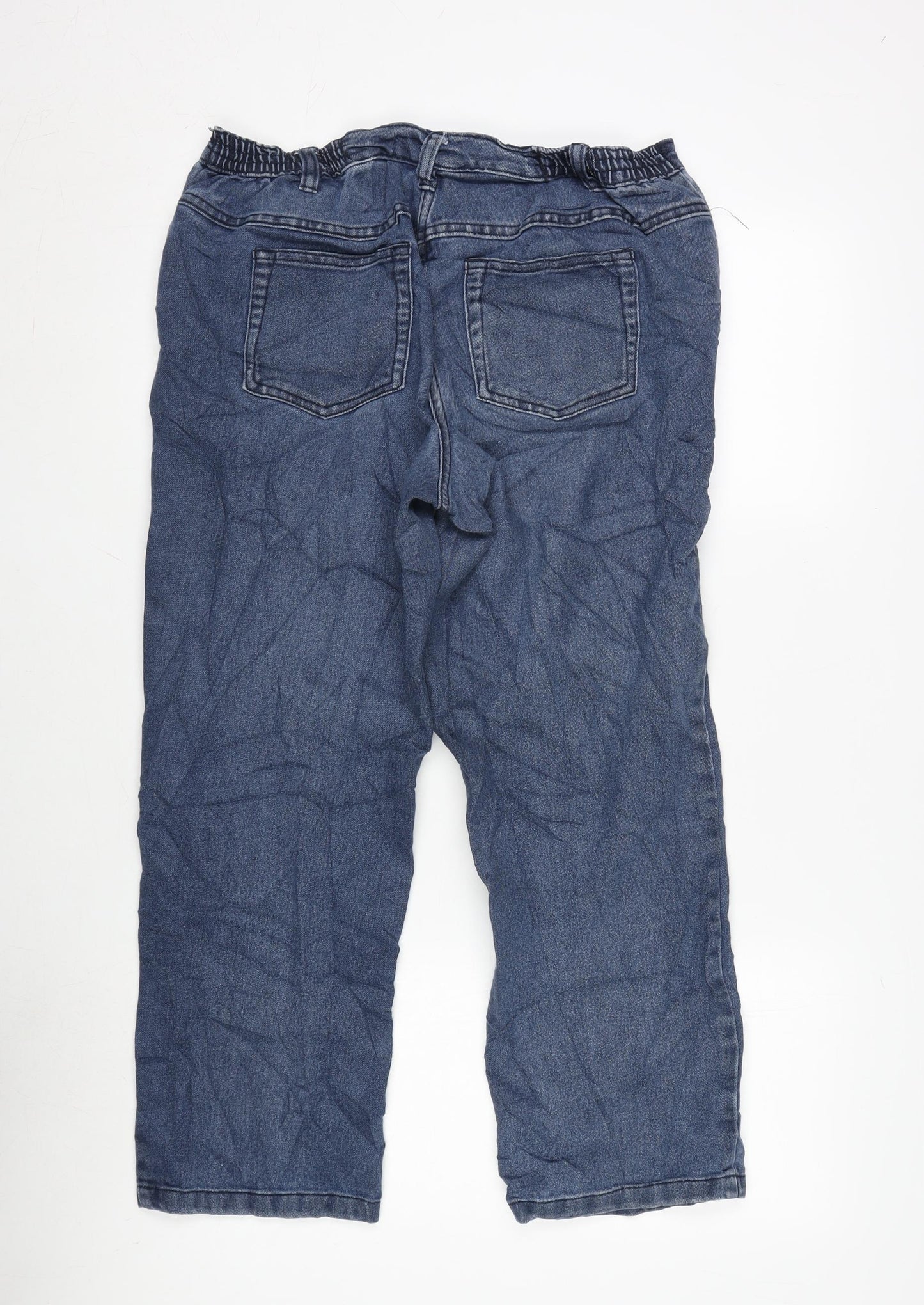 BM Denim Womens Blue Cotton Blend Cropped Jeans Size 12 L26 in Regular Zip
