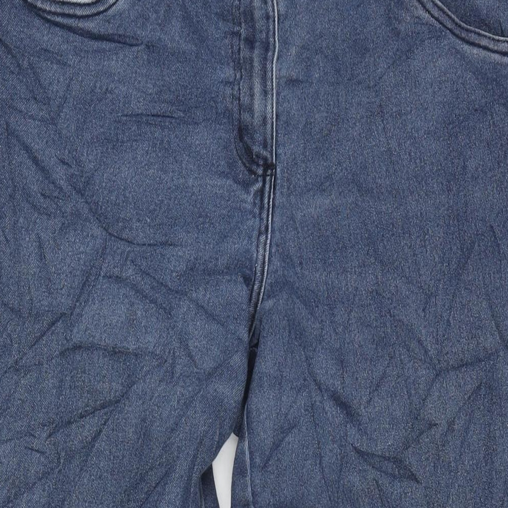 BM Denim Womens Blue Cotton Blend Cropped Jeans Size 12 L26 in Regular Zip