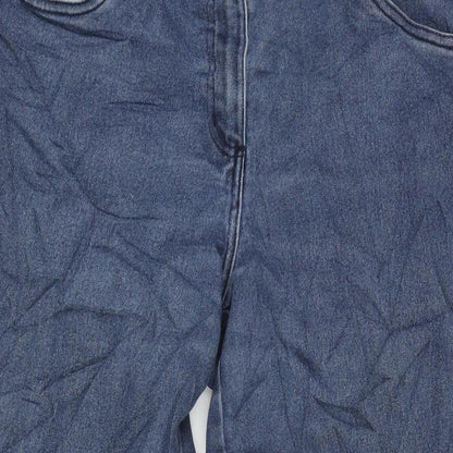 BM Denim Womens Blue Cotton Blend Cropped Jeans Size 12 L26 in Regular Zip