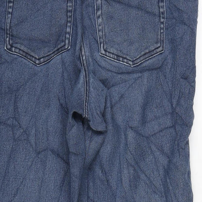 BM Denim Womens Blue Cotton Blend Cropped Jeans Size 12 L26 in Regular Zip