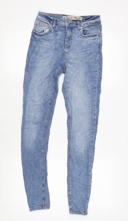 Denim & Co. Womens Blue Cotton Blend Tapered Jeans Size 6 L29 in Regular Zip