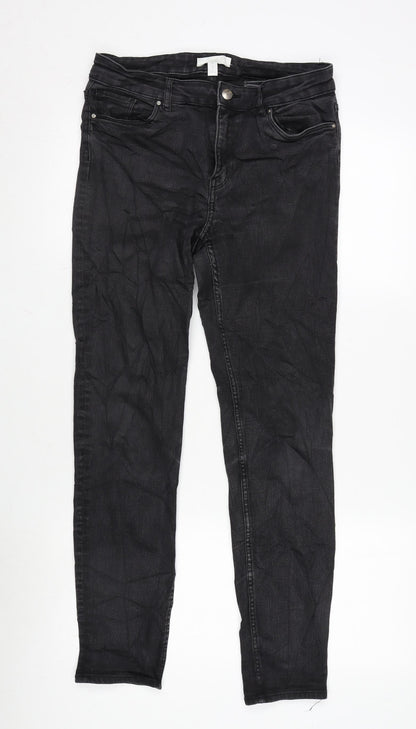 Womens UK Size 10 H&M Regular Fit Tapered Grey Jeans