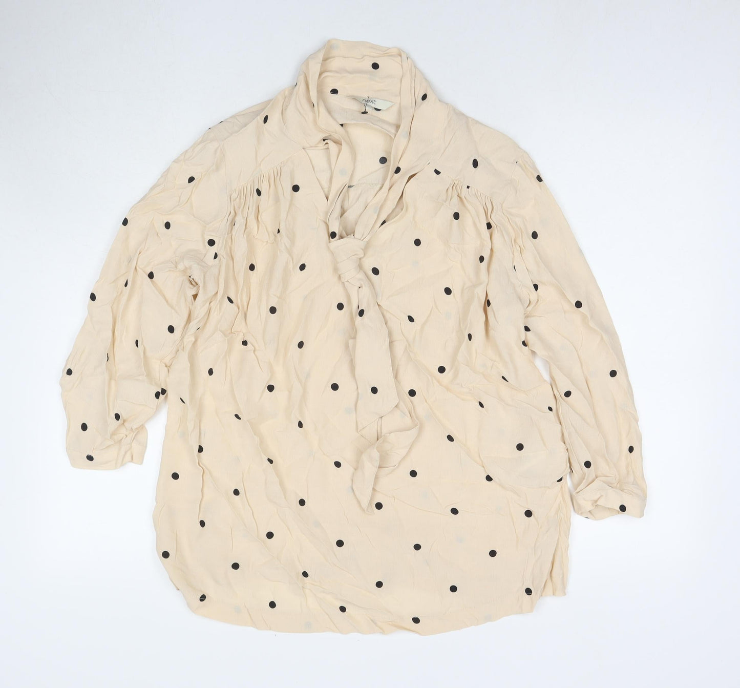 Womens UK Size 8 NEXT Beige Basic Blouse