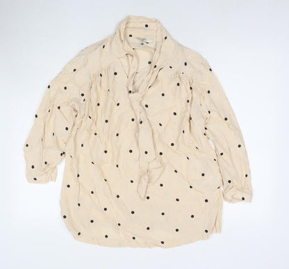 Womens UK Size 8 NEXT Beige Basic Blouse