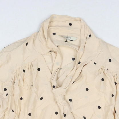 Womens UK Size 8 NEXT Beige Basic Blouse