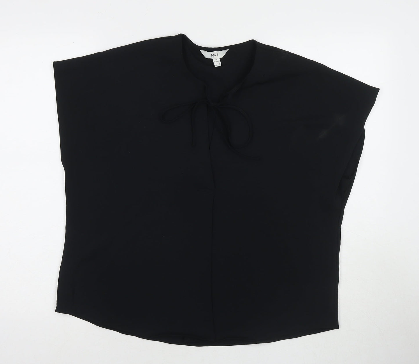 Womens UK Size 14 Marks and Spencer Black Basic T-Shirt