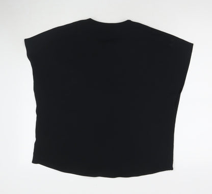 Womens UK Size 14 Marks and Spencer Black Basic T-Shirt