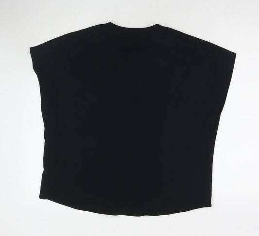 Womens UK Size 14 Marks and Spencer Black Basic T-Shirt