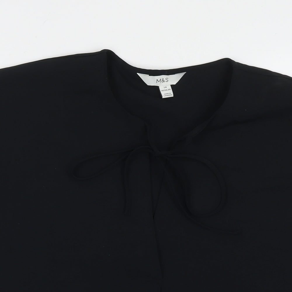Womens UK Size 14 Marks and Spencer Black Basic T-Shirt